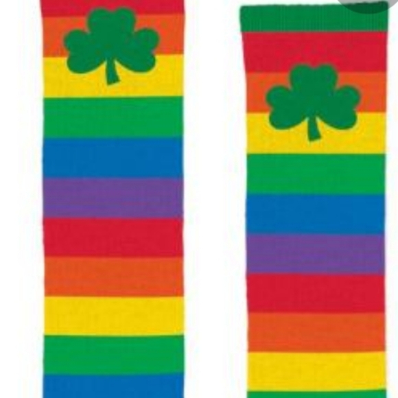 St patricks day rainbow pride knee high socks